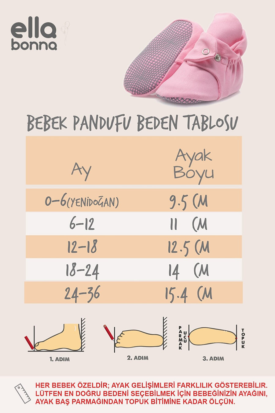 Ella Bonna k Bebek Patiği-  Pembe